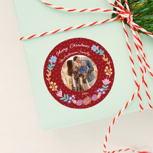 Adesivo Floral wreath cheshire cat red fotografia de Natal