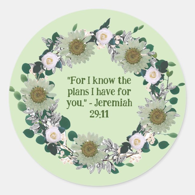 Adesivo Floral Wreath Christian Sticker Faithful Design (Frente)