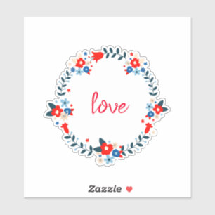 Adesivo Floral Wreath Circular Love