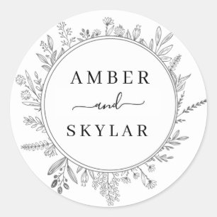 Adesivo Floral Wreath Modern Round Wedker