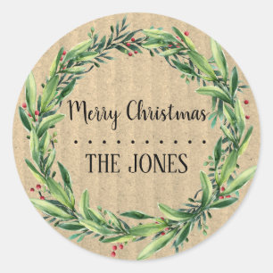 Adesivo Floral Wreath Natal personalizado