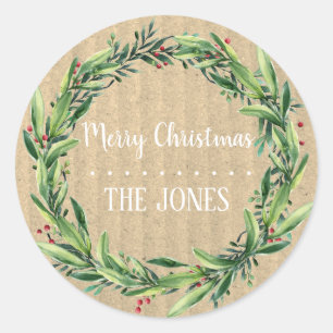 Adesivo Floral Wreath   Natal personalizado