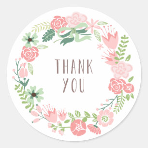 Adesivo Floral Wreath Obrigado Stickers