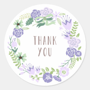 Adesivo Floral Wreath   Obrigado, Stickers