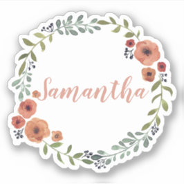 Adesivo Floral wreath personalizado