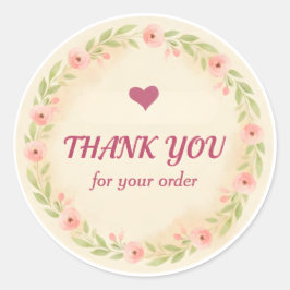 Adesivo Floral Wreath Thank You Business Sticker