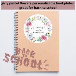 Adesivo Floral Wreath This Book Pertence A Livros