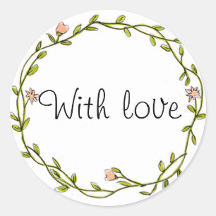 Adesivo Floral wreath 'with love'