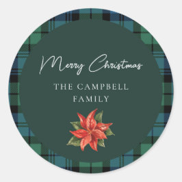 Adesivo Floral Xadrez Rustic Script Campbell Tartan