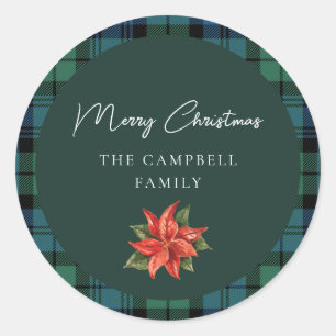 Adesivo Floral Xadrez Rustic Script Campbell Tartan