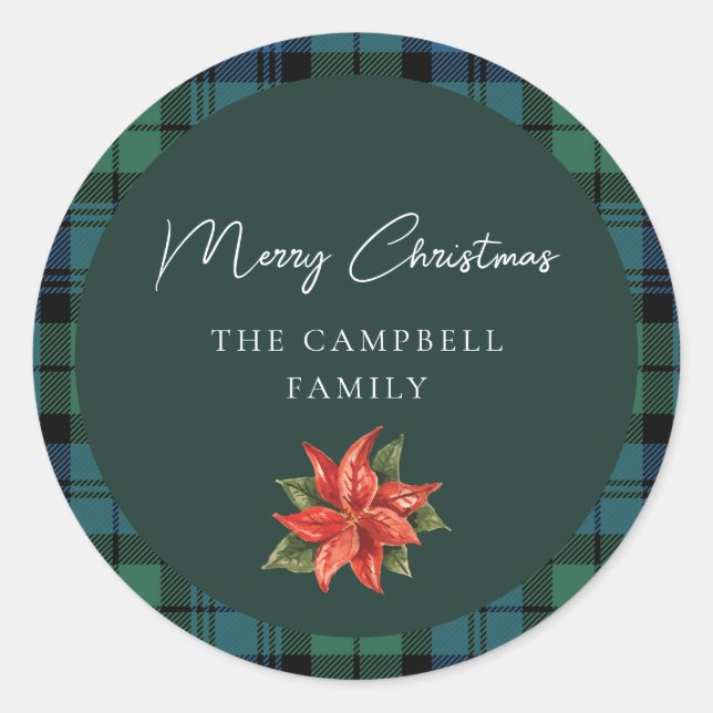 Adesivo Floral Xadrez Rustic Script Campbell Tartan (Frente)