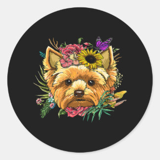 Adesivo Floral Yorkshire Terrier Botanical Plant Flower Yo