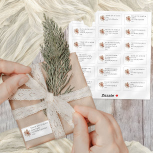 Adesivo Florals 18 Destinatários Individuais Obrigado Casa
