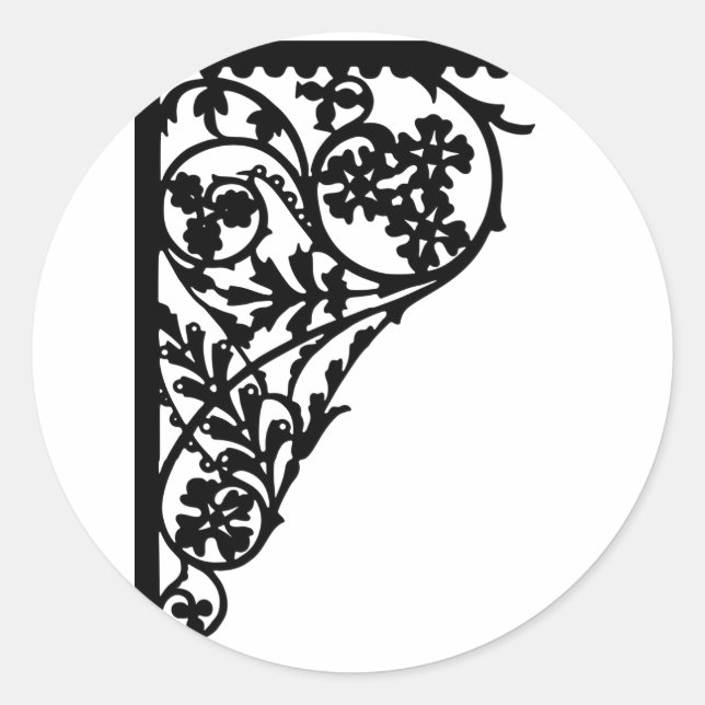 Adesivo floreio de design de canto (Frente)