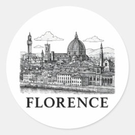 Adesivo Florence Cityscape - Arte de Linha da Catedral Duo