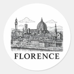 Adesivo Florence Cityscape - Arte de Linha da Catedral Duo