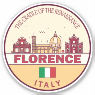 Adesivo Florence Itália City Skyline Emblem