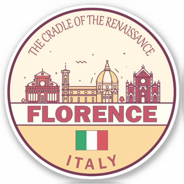 Adesivo Florence Itália City Skyline Emblem (Frente)