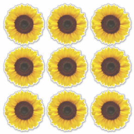 Adesivo Flores Amarelas Brilhantes Beijos-Corte VinilStick