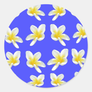 Adesivo Flores Amarelas De Frangipani Em Azul,