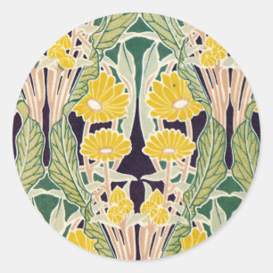 Adesivo Flores amarelas de Nouveau da arte