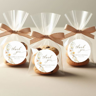 Adesivo Flores Amarelas Elegantes Obrigado Favores