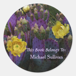 Adesivo Flores Amarelas Púrpuras De Opuntia Perea Cactus