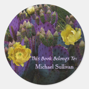 Adesivo Flores Amarelas Púrpuras De Opuntia Perea Cactus