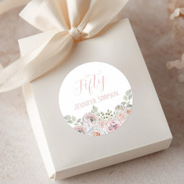 Adesivo Flores aquarelas deliciosas, cor-de-rosa pálido, "