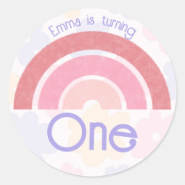 Adesivo Flores Arco-Íris Aniversário