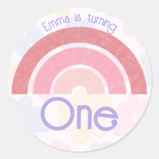 Adesivo Flores Arco-Íris Aniversário