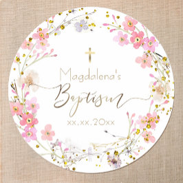 Adesivo flores batismo