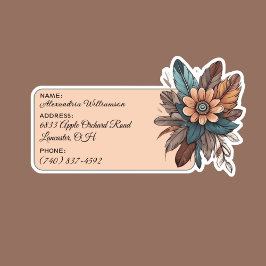 Adesivo Flores Boêmicas e ID de Bagagem
