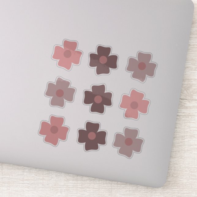 Adesivo Flores Boho Rosa Tons Terrosos (Detalhe)