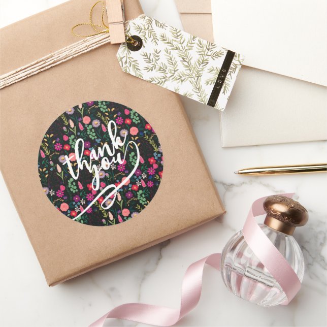 Adesivo Flores Botânicas Boho Aquarela Preto (Presentear)