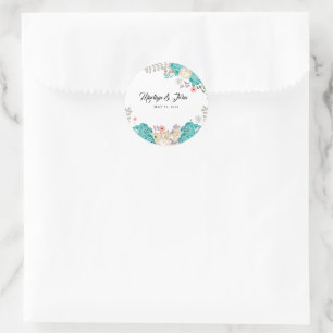 Adesivo Flores Brancas Azuis Elegantes Casadas Românticas