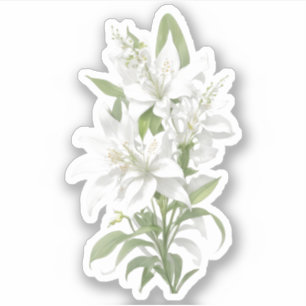 Adesivo Flores brancas de lírio