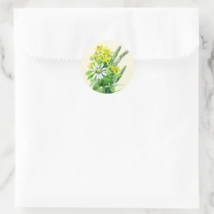 Adesivo Flores brancas e amarelas