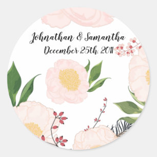 Adesivo Flores brancas Florais de 6 - 3" Favor Stickers em