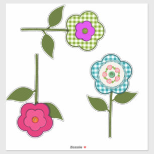 Adesivo Flores Camadas de Tecido Falso