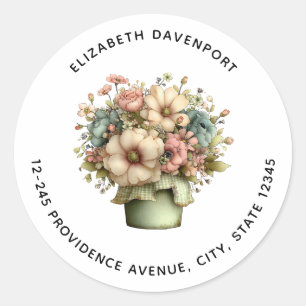 Adesivo Flores Caprichosas em um Vaso de Planta Cute Ender