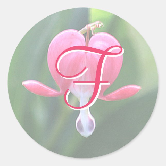 Adesivo Flores Cardíacas Sangrentas Monograma F Stickers (Frente)