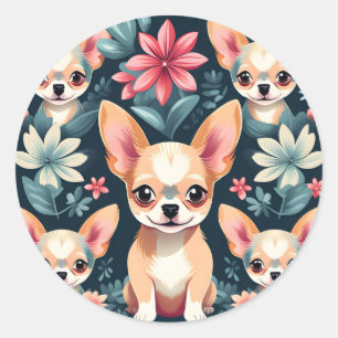 Adesivo Flores Chihuahua Pet