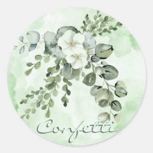 Adesivo Flores com Vinheta Verde Confetti