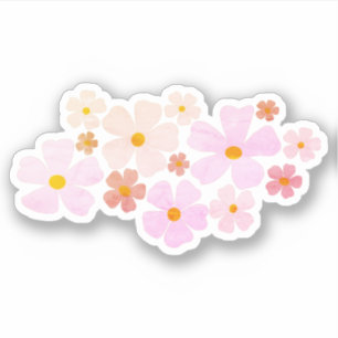 Adesivo Flores cor-de-pêssego Gráficas com efeito aquare