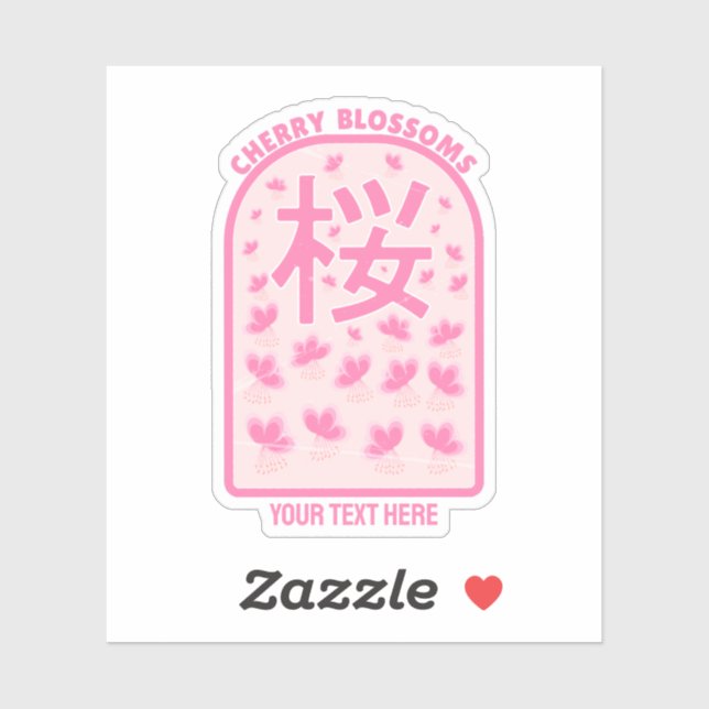 Adesivo Flores cor-de-rosa cereja Japão (Folha)