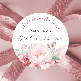 Adesivo Flores cor-de-rosa de chuveiro de noiva amor em fl