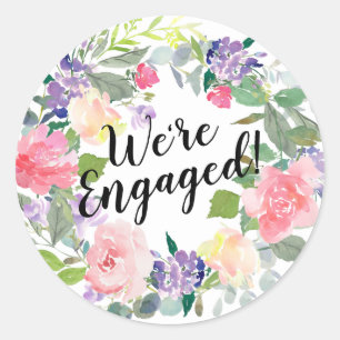 Adesivo Flores cor-de-rosa e roxas nós somos aguarela