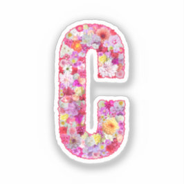 Adesivo Flores Cor-de-Rosa Monograma Botânico Letra B Para