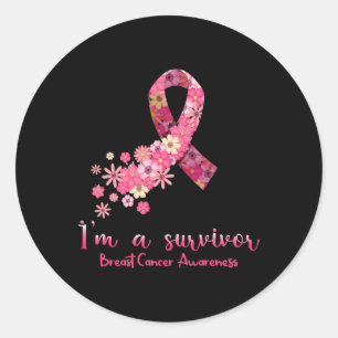 Adesivo Flores Coração Sou um Sobrevivente Cancer de Mama